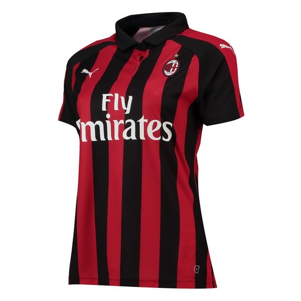 Camiseta AC Milan 1ª Mujer 2018-2019 Rojo Negro